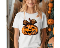 Jack O Lantern Leopard Print Bow Png