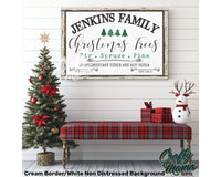 Custom Family Tree Farm Christmas Canvas Sign