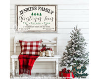 Custom Family Tree Farm Christmas Canvas Sign