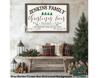 Custom Family Tree Farm Christmas Canvas Sign