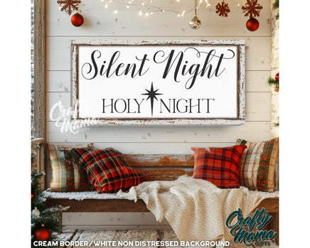 silent night star sign on a covered porch