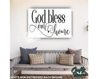 God Bless Our Home Canvas Sign