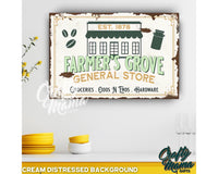 a sign on a wall that says farmer&#39;s grove general store