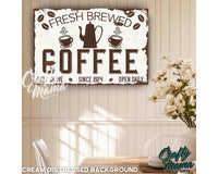 a sign that says fresh brew go coffee