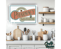 Pharmacy And Soda Fountain Canvas Sign