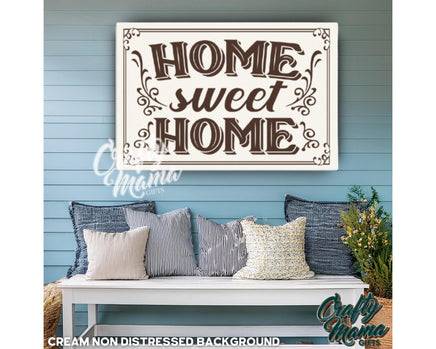 a sign that says home sweet home on the wall