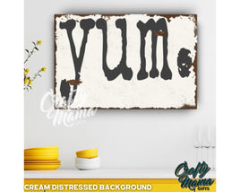 a picture of a sign that says yum on it