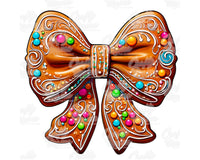 Cute Gingerbread Bow Png