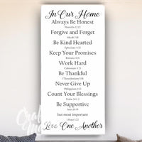 Family Rules Canvas Sign