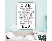 I Am His Daughter Of The King Canvas Sign