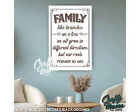 Family Like Branches On A Tree Canvas Sign