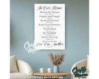 Family Rules Canvas Sign