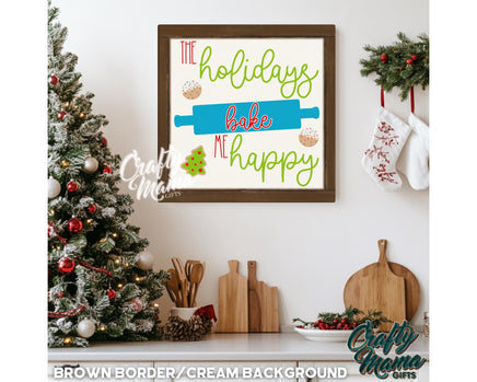 a picture of a decorated christmas tree and a holiday sign