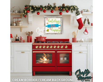 a red stove top oven sitting inside of a kitchen