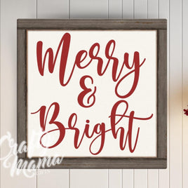 a merry and bright christmas sign on a mantle