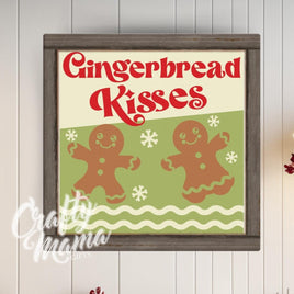 a kitchen decorated for christmas with gingerbread kisses