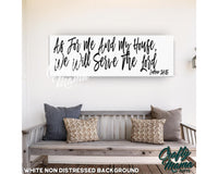 Joshua 24 As For Me And My House Canvas Sign