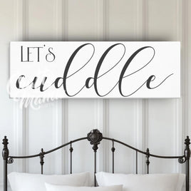 Let's Cuddle Canvas Sign