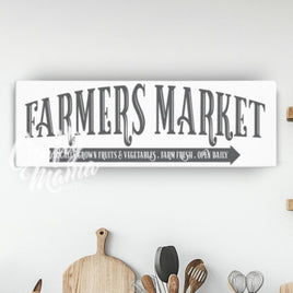 Farmers Market Kitchen Canvas Sign