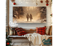 Personalized Couples Winter Canvas Sign