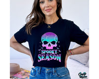 Neon Spooky Season Skull Png