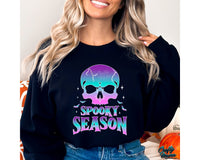 Neon Spooky Season Skull Png