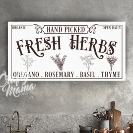 Fresh Herbs Canvas Sign