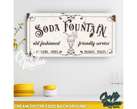 Soda Fountain Canvas Sign