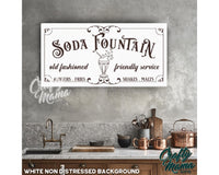 Soda Fountain Canvas Sign