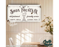 Soda Fountain Canvas Sign