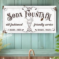 Soda Fountain Canvas Sign