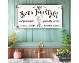 Soda Fountain Canvas Sign