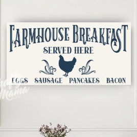 Farmhouse Breakfast Ktichen Canvas Sign