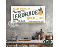 Fresh Squeezed Lemonade Canvas Sign