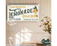 Fresh Squeezed Lemonade Canvas Sign