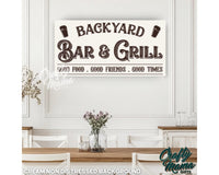 Backyard Bar And Grill Canvas Sign