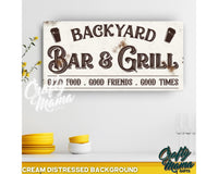 Backyard Bar And Grill Canvas Sign