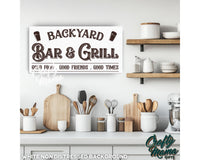 Backyard Bar And Grill Canvas Sign