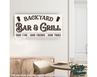 Backyard Bar And Grill Canvas Sign