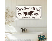 Bathroom Hot Bath Canvas Sign