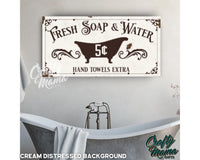 Bathroom Hot Bath Canvas Sign