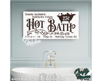 Hot Bath Bathroom Canvas Sign