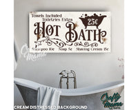 Hot Bath Bathroom Canvas Sign