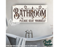 Bathroom Please Seat Yourself Canvas Sign