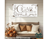 Cigar Emporium Canvas Sign