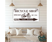 Bicycle Shop Canvas Sign