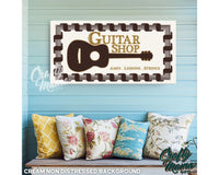 Guitar Shop, Music Canvas Sign
