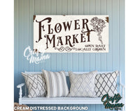 Flower Market Canvas Sign