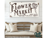 Flower Market Canvas Sign