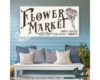 Flower Market Canvas Sign